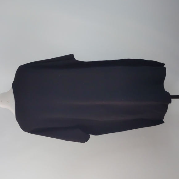 Cos Women's Top Size Large Black Short Dolman Sleeves Round Neck 100% Wool Tunic - Picture 11 of 14